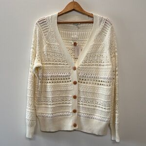 Sundance Cream Button-Up Knit Cardigan